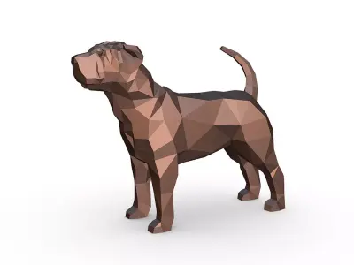 Shar pei low poly 3D print model