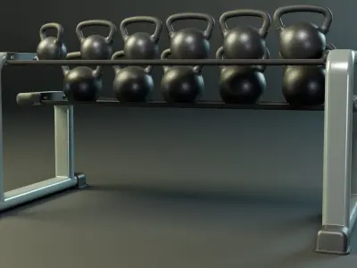 Kettlebell Rack PBR Low-poly 3D model