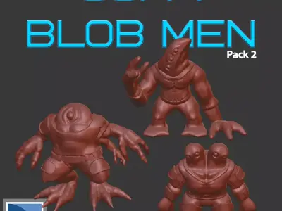 Sci-Fi Blob Men pack 2 Free 3D print model