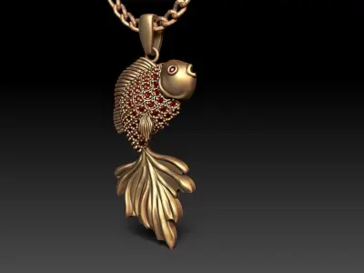 GoldenFish Pendant M44 3D print model