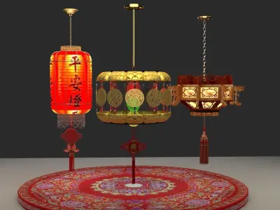 Chinese  red lantern 3D model