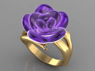 flower ring 3D print model