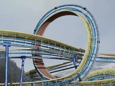 Acrobatic Track Low-poly 3D model