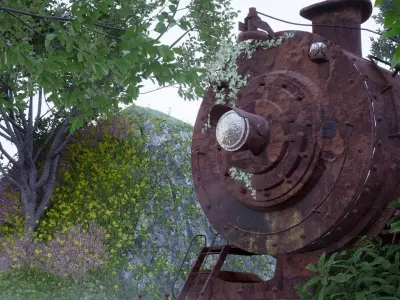 Old Train Engine 3D model