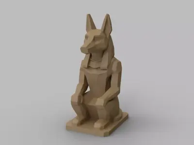 Low Poly Anubis Statue  3D print model