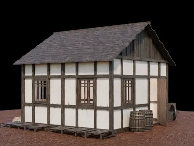 Medieval Village Asset 13 - 4K Textures Game Ready Low-poly 3D model
