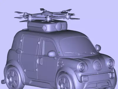 China electric self-driving food delivery vehicles 3D print model