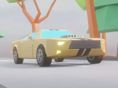 Racing and Classic Not Rigged Muscle Car  Low-poly 3D model