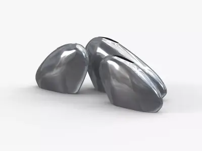 Aluminium Vase Set Low-poly 3D model