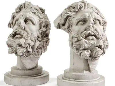 Giants head sculpture Low-poly 3D model