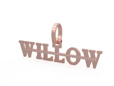 Model 1138 Willow Name Pendant Stripe Diamond 3D print model