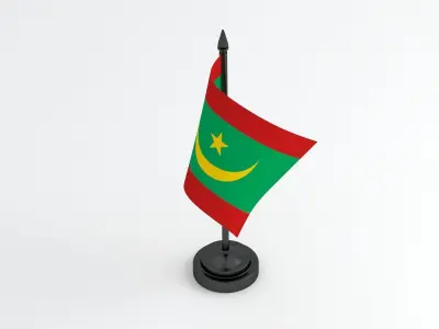 Table Flag Mauritania 3D model