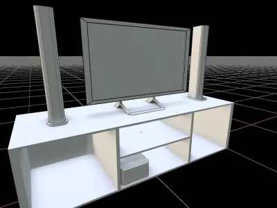 Television with table 3D model