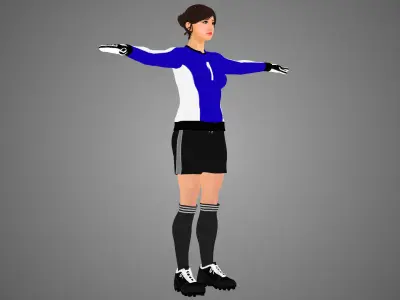 Asian Football Soccer GoalKeeper Female 3D model