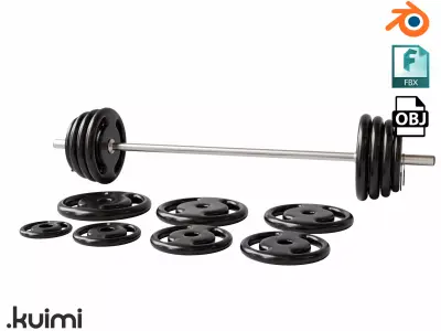 Gym Barbell 002 3D model