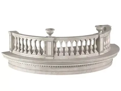 Classic Round balcony 3D model