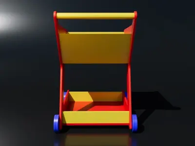 Kids Shopping Cart Free low-poly 3D model