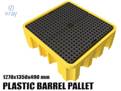 Plastic barrel pallet 3D model