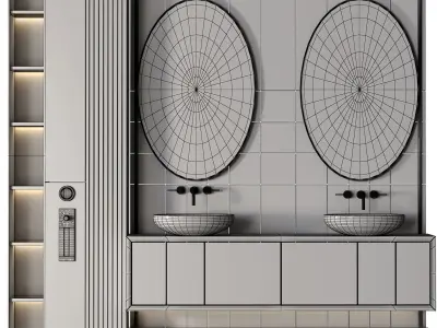 Bathroom furniture N035 in Neoclassic and Modern style 3D model