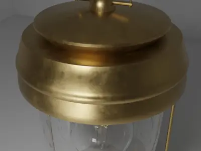 Vintage Lantern High Poly PBR 3D model