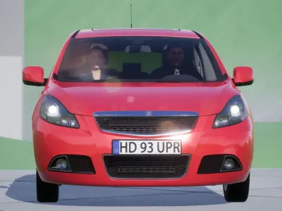 Hatchback Car Low-poly 3D model