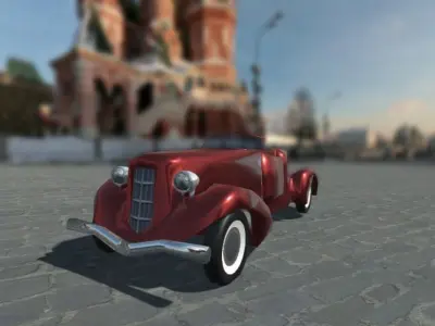 1935 Auburn 851 Low-poly 3D model