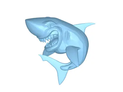 Shark Cartoon 3D Printable Model STL OBJ 3D print model