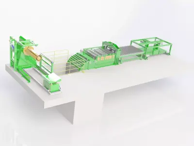 Metal cut to length line 3D print model