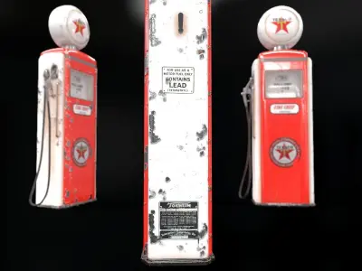 Gas pump  Low-poly 3D model