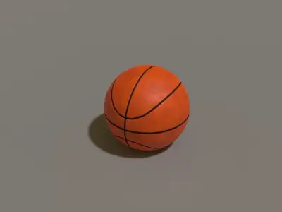 Free 3D Models of Basketball and Street Basketball Hoop Free low-poly 3D model