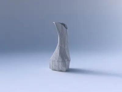 Vase twist puffy bent triangle with mosaic plates 3D print model