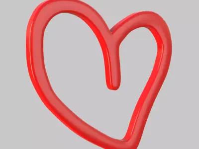 Heart icon v 18 3D model