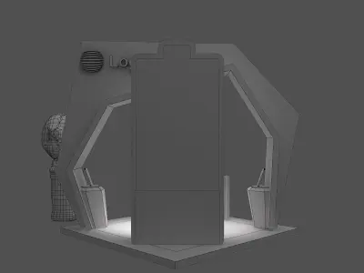  kiosk partition booth a57 3D model