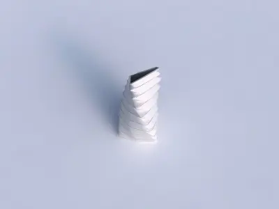 Vase twist tipped triangle with horizontal dents and twisted ... 3D print model