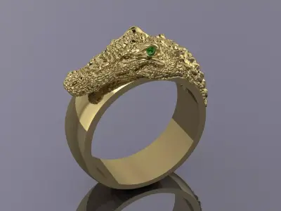 Jewelry Crocodile Ring Gold PK-65 3D print model