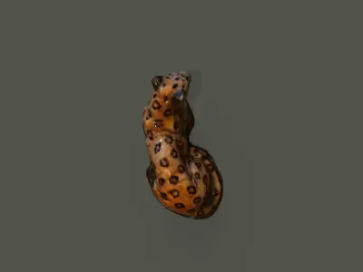 Ceramic Leopard - Game Ready Scan Low-poly 3D model