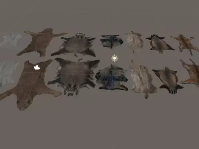 animal pelts volume three Unreal and Unity Low-poly 3D model