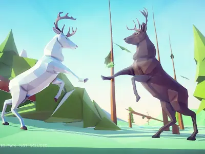 Poly Art Deer 3D model