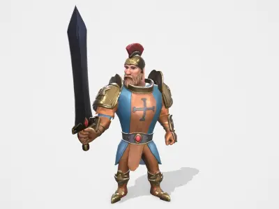 Warrior Game Animations Low-poly 3D model