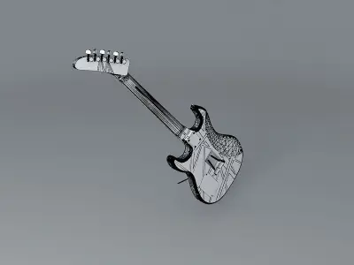Eddie Van Halen Kramer 5150 guitar Free 3D model