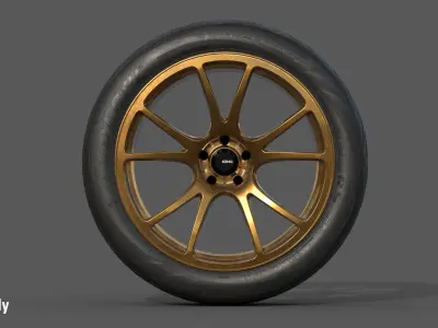 Konig Freeform 18x9 PCD 5x100 with Federal 595 RS 265 35 Low-poly 3D model