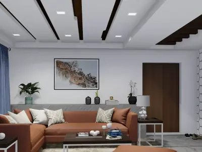 LIVING ROOM AND DINING AREA 3D model
