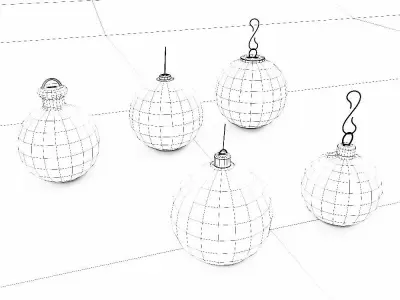 Christmas tree ball 3d model set4 Low-poly 3D model