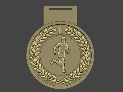 Men Running Award Medals 3D print model
