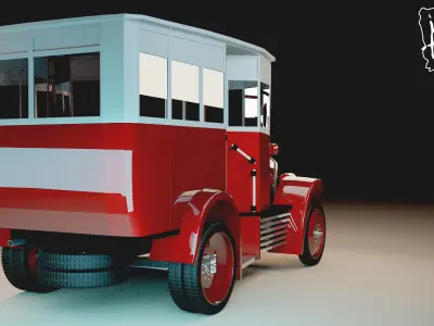 Amo-F15 vintage car Low-poly 3D model