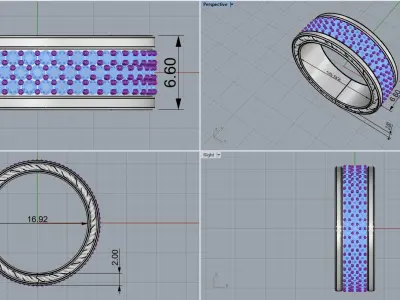 Wedding ring model 670 3D print model