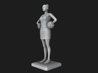 Cheerleader 3D print model
