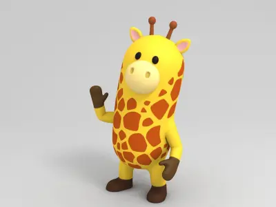 Rigged Cartoon Giraffe 3D model