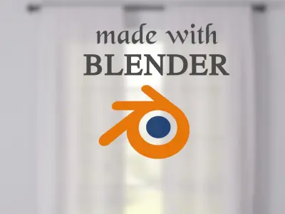 Semi-Sheer Rod Pocket Curtain - Blender Free 3D model