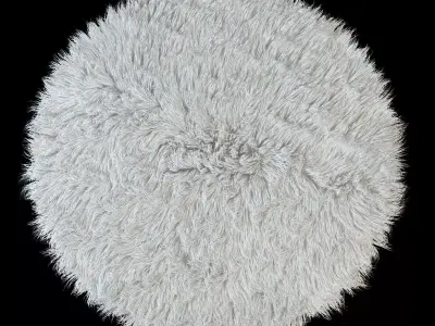 Round rug Flokati 3D model